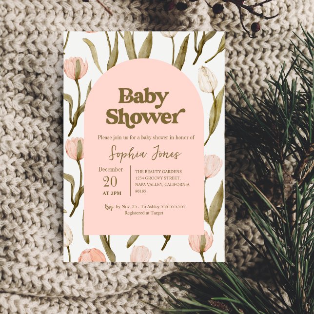 Invitación de Baby Shower de Tulipanes Florales Ro (Subido por el creador)