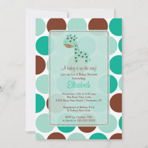 Invitación de Baby Shower de Turquoise Giraffe