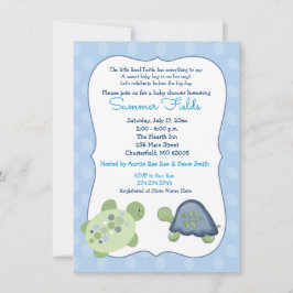 Invitación de Baby Shower de Turtle Reef Blue Dot 