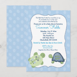 Invitación de Baby Shower de Turtle Reef Blue Dot 