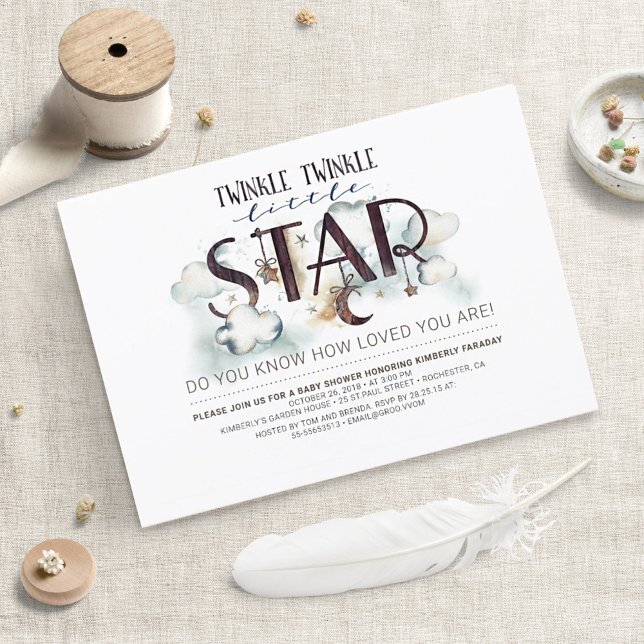 Invitación de Baby Shower de Twinkle Little Star N (Subido por el creador)