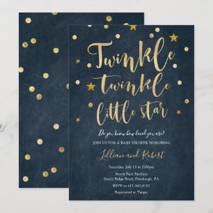 Invitación de Baby Shower de Twinkle Twinkle Littl