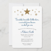 Invitación de Baby Shower de Twinkle Twinkle Littl