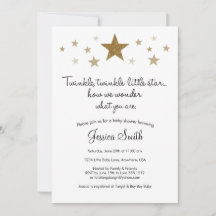 Invitación de Baby Shower de Twinkle Twinkle Littl