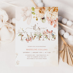 Invitación de Baby Shower de TWINS, Baby Shower de