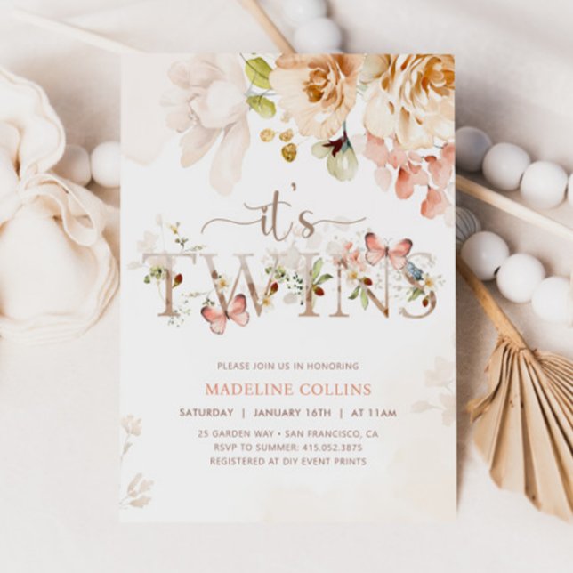 Invitación de Baby Shower de TWINS, Baby Shower de (Subido por el creador)