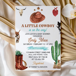 Invitación de Baby Shower de un niño de Rodeo
