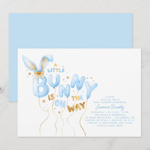 Invitación de Baby Shower de un pequeño conejo dor
