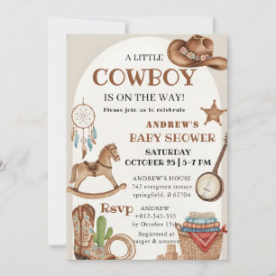 Invitación de Baby Shower de Un Vaquero Pequeño Pe
