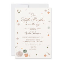 Invitación de Baby Shower de una pequeña calabaza