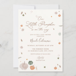 Invitación de Baby Shower de una pequeña calabaza
