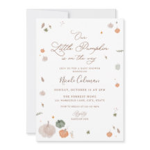 Invitación de Baby Shower de una pequeña calabaza