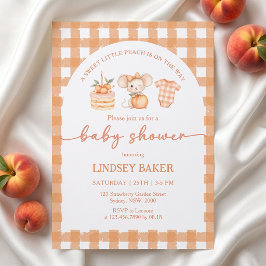 Invitación de baby shower de una pequeña melocotón