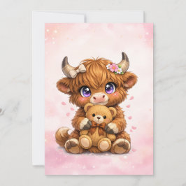 Invitación de baby shower de vaca de las Highlands