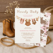 Invitación de Baby Shower de Vaquera Bebé Cómo Est