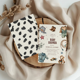 Invitación de Baby Shower de vaquero azul occident