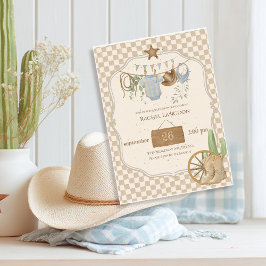 Invitación de Baby Shower de Vaquero Bebé del Salv