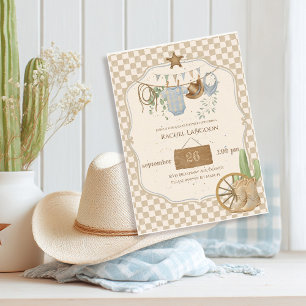 Invitación de Baby Shower de Vaquero Bebé del Salv