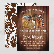 Invitación de Baby Shower de Vaquero de Rodeo Occi