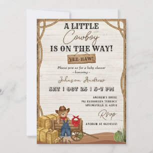 Invitación de Baby Shower de Vaquero Occidental