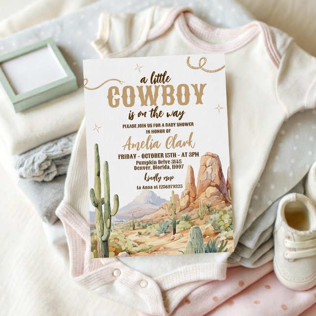 Invitación de Baby Shower de Vaquero Occidental (Subido por el creador)