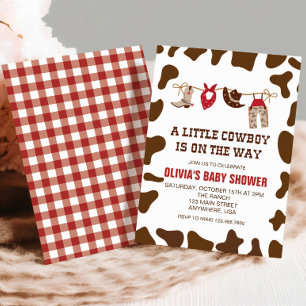 Invitación de Baby Shower de Vaquero Occidental ro