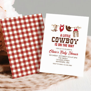 Invitación de baby shower de vaquero occidental ro