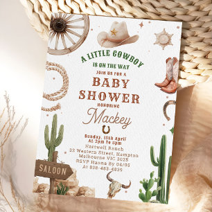 Invitación de baby shower de vaquero occidental vi