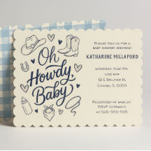 Invitación de Baby Shower de Vaquero 'Oh Howdy' We