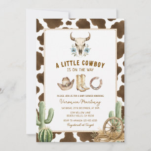 Invitación de Baby Shower de Vaquero Pequeño del O