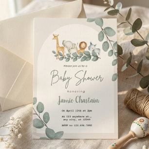 Invitación de baby shower de vegetación comestible