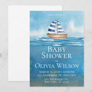 Invitación de Baby Shower de Velero Náutico