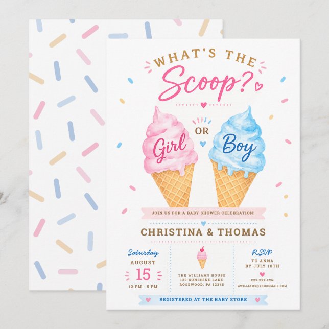 Invitación de Baby Shower de Verano (Anverso / Reverso)