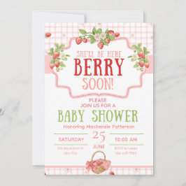 Invitación de Baby Shower de Verano Fresa