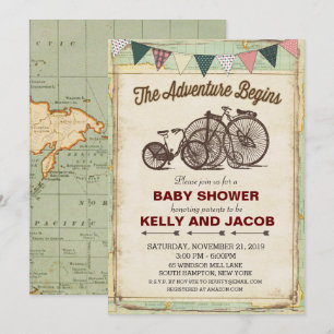 Invitación de Baby Shower de Viaje en Bicicleta Vi