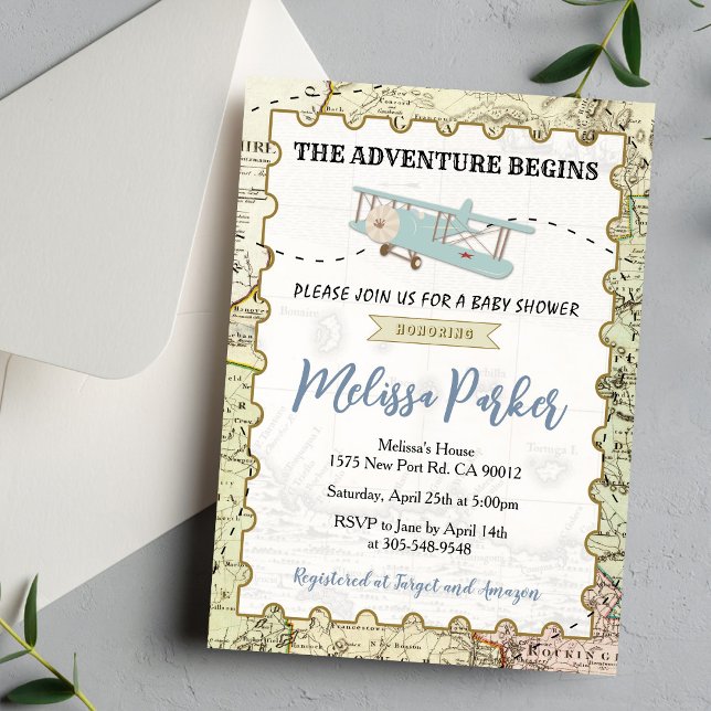 Invitación de Baby Shower de Viaje La Aventura Com (Subido por el creador)