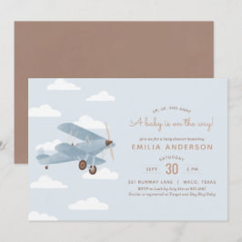 Invitación de Baby Shower de Viajes de Viaje Bipla