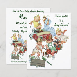 Invitación de Baby Shower de vintage Firemen and T
