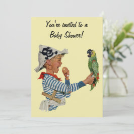 Invitación de Baby Shower de Vintage Pirate Boy w