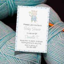 Invitación de Baby Shower de Watercolor Kitten par