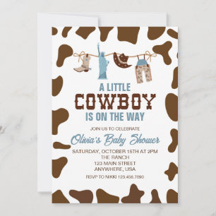Invitación de Baby Shower de Western Cowboy Blue P