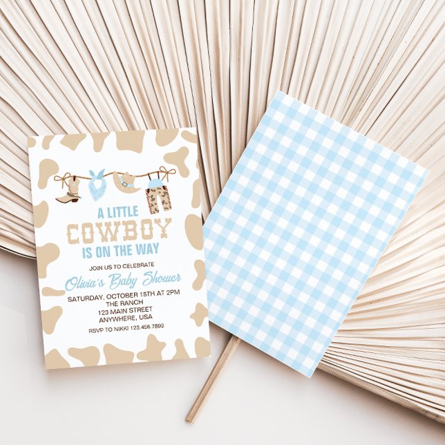 Invitación de Baby Shower de Western Cowboy Blue P (Subido por el creador)