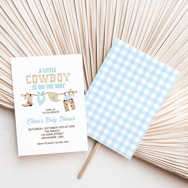 Invitación de Baby Shower de Western Cowboy Blue P (Subido por el creador)