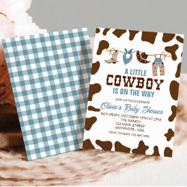 Invitación de Baby Shower de Western Cowboy Blue P