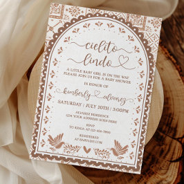 Invitación de Baby Shower de White & Barro Cielito