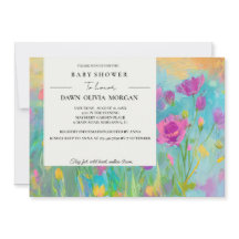 INVITACIÓN DE BABY SHOWER DE WILDFLOWER BABY FLORA