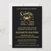 Invitación de Baby Shower de Zodiac Cáncer Celeste