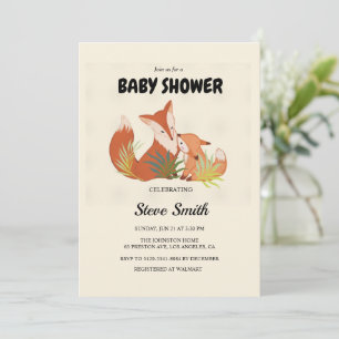 Invitación de Baby Shower de Zorro Adorable - Tema