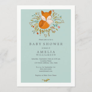 Invitación de Baby Shower de Zorro del Bosque Dulc