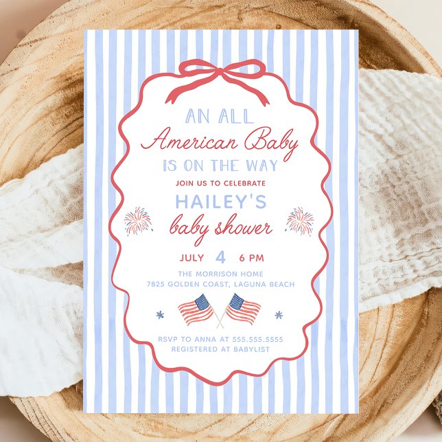 Invitación de baby shower del 4 de julio totalment (Subido por el creador)